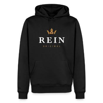 Rein Original Familienlogo - Männer Premium Bio Hoodie - Schwarz - Vorne - Nico (187cm)