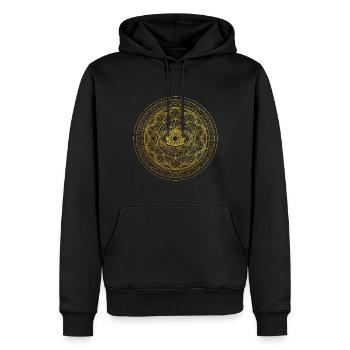 Hand Drawn Ornate Mandala Third Eye - Men’s Premium Organic Hoodie - black - Front - Nico (187cm)