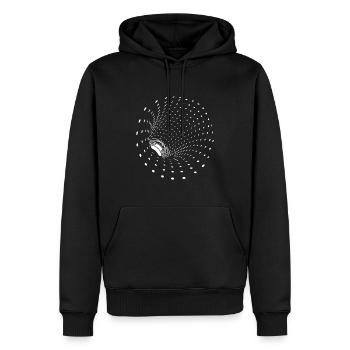 Geometrische Vector Trichter Kreise Figur - Männer Premium Bio Hoodie - Schwarz - Vorne - Nico (187cm)
