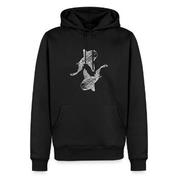 Élégants requins léopards vintage - Sweat à capuche Premium bio Homme - noir - Devant - Nico (187cm)
