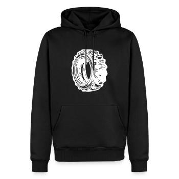 Énorme pneu pour les fans de sport et de tracteur - Sweat à capuche Premium bio Homme - noir - Devant - Nico (187cm)