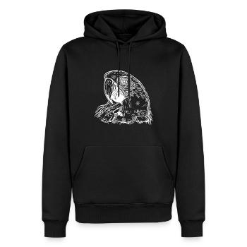 Kakadu Portrait Vintage Vogel Zeichnung - Männer Premium Bio Hoodie - Schwarz - Vorne - Nico (187cm)