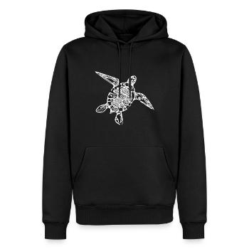 Petite tortue mignonne - Sweat à capuche Premium bio Homme - noir - Devant - Nico (187cm)