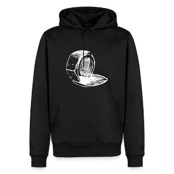Écrou à vis fondu verticalement - Sweat à capuche Premium bio Homme - noir - Devant - Nico (187cm)