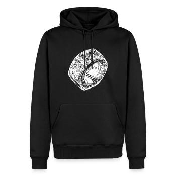 Surface lumineuse de l’écrou à vis - Sweat à capuche Premium bio Homme - noir - Devant - Nico (187cm)