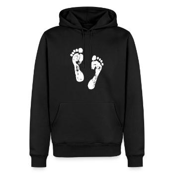 Fußabdrücke im Sand - Männer Premium Bio Hoodie - Schwarz - Vorne - Nico (187cm)