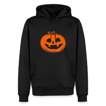 Visage de citrouille - Costume d’Halloween effrayant - Sweat à capuche Premium bio Homme - noir - Devant - Nico (187cm)
