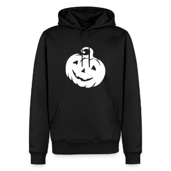 Visage de citrouille - costume effrayant d’Halloween - Sweat à capuche Premium bio Homme - noir - Devant - Nico (187cm)