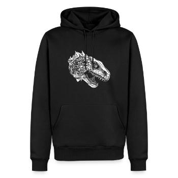 Conception de portrait effrayant de fan de dinosaure - Sweat à capuche Premium bio Homme - noir - Devant - Nico (187cm)