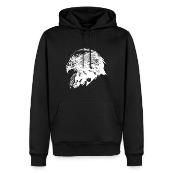 Eleganter Adler in Vintage Tribal Tattoo Style - Männer Premium Bio Hoodie - Schwarz - Vorne - Nico (187cm)