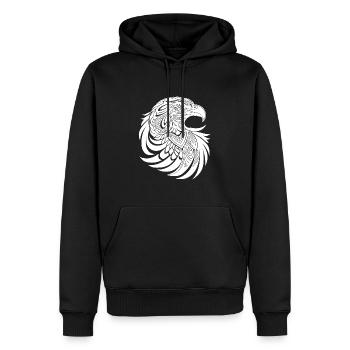 Adler Tribal Logo in Tattoo Style - Männer Premium Bio Hoodie - Schwarz - Vorne - Nico (187cm)
