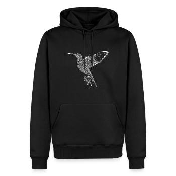 Exotic flying hummingbird wide wings - Men’s Premium Organic Hoodie - black - Front - Nico (187cm)