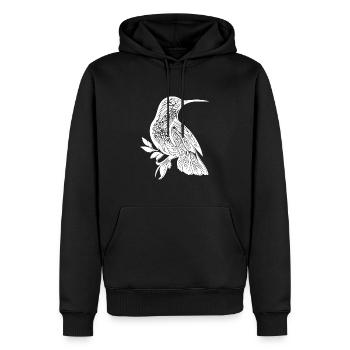 Tatouage exotique Colibri Aile de style tribal - Sweat à capuche Premium bio Homme - noir - Devant - Nico (187cm)