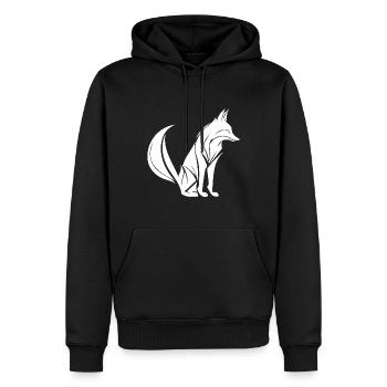 Schlauer niedlicher Fuchs Tattoo Style Porträt - Männer Premium Bio Hoodie - Schwarz - Vorne - Nico (187cm)