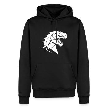Conception de tatouage de dinosaure T-Rex sinistre - Sweat à capuche Premium bio Homme - noir - Devant - Nico (187cm)
