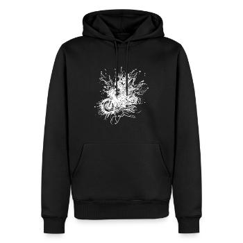 Rennsport Motorrad Tattoo Splash Style - Männer Premium Bio Hoodie - Schwarz - Vorne - Nico (187cm)