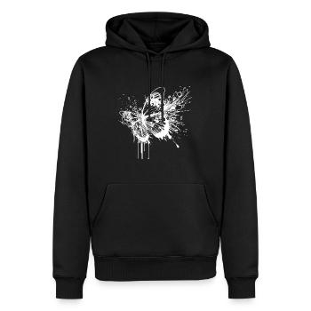 Eleganter Vintage Tattoo Splash Schmetterling - Männer Premium Bio Hoodie - Schwarz - Vorne - Nico (187cm)