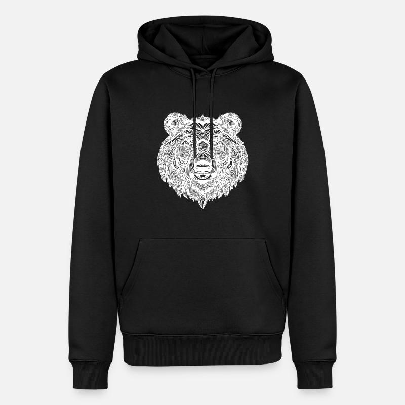 Mignon tête d’ours hirsute - Sweat à capuche Premium bio Homme - noir