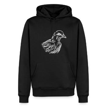 Elegante Taube in Tattoo Style Linien - Männer Premium Bio Hoodie - Schwarz - Vorne - Nico (187cm)