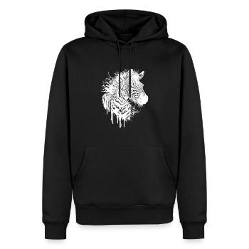 Wildes Zebra Splash Tattoo Style - Männer Premium Bio Hoodie - Schwarz - Vorne - Nico (187cm)