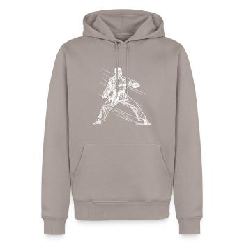 Karate Kampfsport Karate Anzug Tattoo Dojo Style - Männer Premium Bio Hoodie - Taupe - Vorne - Nico (187cm)