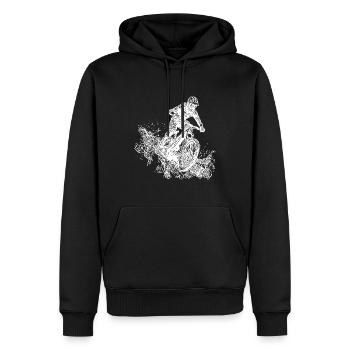 Cyclistes VTT Boue de pluie Descente - Sweat à capuche Premium bio Homme - noir - Devant - Nico (187cm)