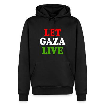 Let gaza live - Männer Premium Bio Hoodie - Schwarz - Vorne - Nico (187cm)