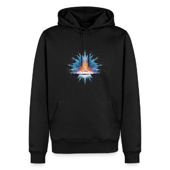 Yoga, Spiritualité, Liberté et Relaxation - Sweat à capuche Premium bio Homme - noir - Devant - Nico (187cm)