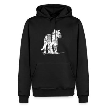Élégant animal de la jungle grand chat gros chat gros chat - Sweat à capuche Premium bio Homme - noir - Devant - Nico (187cm)