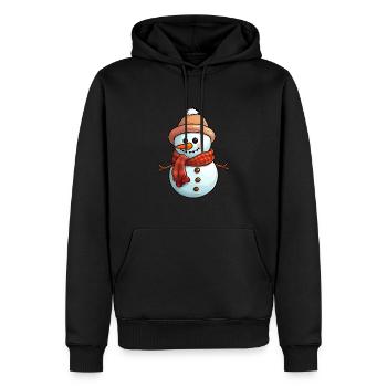 Bonhomme de neige avec chapeau et écharpe - Sweat à capuche Premium bio Homme - noir - Devant - Nico (187cm)