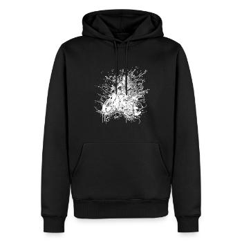 Biker Motorrad Geländefahrt Tattoo Style - Männer Premium Bio Hoodie - Schwarz - Vorne - Nico (187cm)
