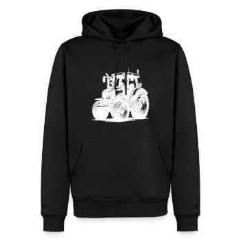 Große Hektar Schlepper Landmaschinen Traktor - Männer Premium Bio Hoodie - Schwarz - Vorne - Nico (187cm)