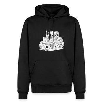 Tracteur d’hectare de machines agricoles Tracteur de terrain - Sweat à capuche Premium bio Homme - noir - Devant - Nico (187cm)