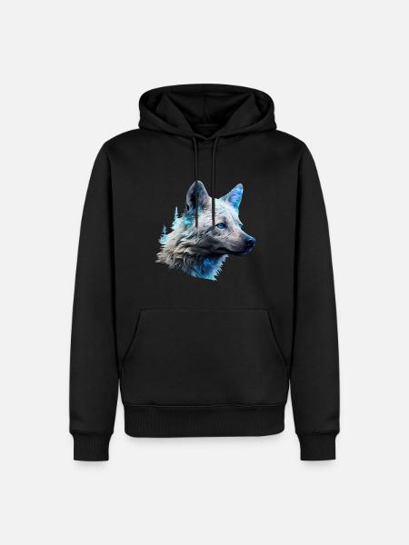 Hyäne - Männer Premium Bio Hoodie - Schwarz