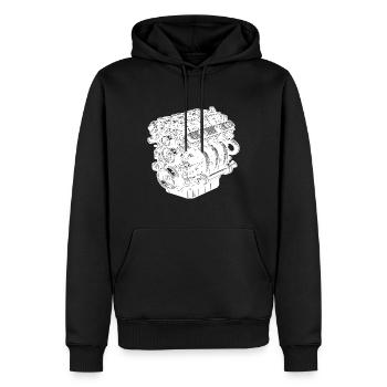 Moteur de ventilateur de cylindre de moteur de moteur de cylindre mécanique - Sweat à capuche Premium bio Homme - noir - Devant - Nico (187cm)