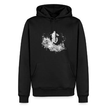 Cycliste VTT Montagne Descente Saut - Sweat à capuche Premium bio Homme - noir - Devant - Nico (187cm)
