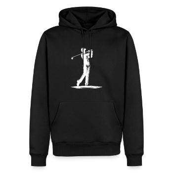 Joueur de golf sur le terrain de golf Sports Jeu de golf - Sweat à capuche Premium bio Homme - noir - Devant - Nico (187cm)