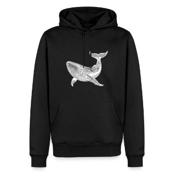 Vintage Wal gewaltiges schwimmendes Meerestier - Männer Premium Bio Hoodie - Schwarz - Vorne - Nico (187cm)