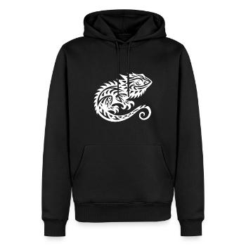 Dragon barbu mignon Tribal tatouage Dragon - Sweat à capuche Premium bio Homme - noir - Devant - Nico (187cm)