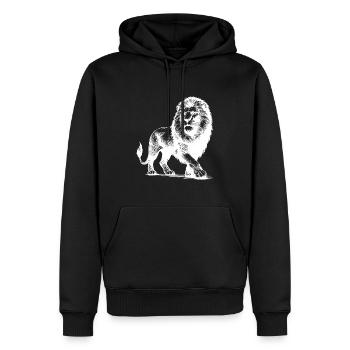 Lion fier et élégant - Sweat à capuche Premium bio Homme - noir - Devant - Nico (187cm)