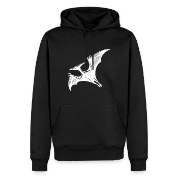 Dino volant, ptéranodon, ptérosaure, dinosaure - Sweat à capuche Premium bio Homme - noir - Devant - Nico (187cm)