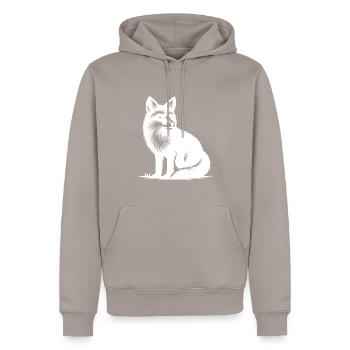 Cute cunning fox - Men’s Premium Organic Hoodie - taupe - Front - Nico (187cm)