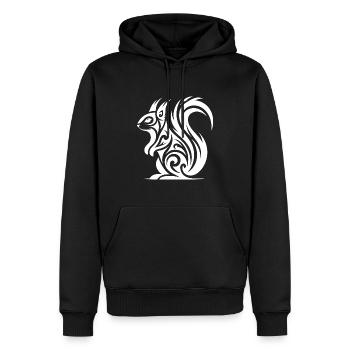 Écureuil mignon dans le style de tatouage - Sweat à capuche Premium bio Homme - noir - Devant - Nico (187cm)