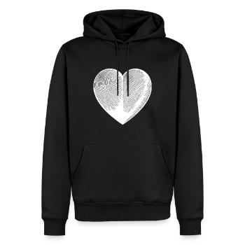 Schönes Tattoo Linien Herz - Männer Premium Bio Hoodie - Schwarz - Vorne - Nico (187cm)