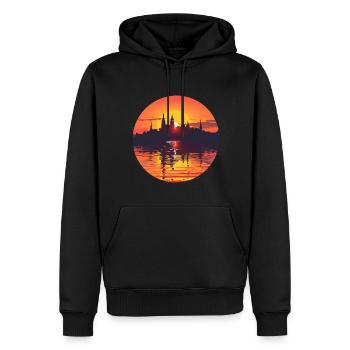 Ligne d’horizon de Würzburg - Sweat à capuche Premium bio Homme - noir - Devant - Nico (187cm)