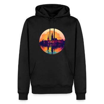 Ligne d’horizon de Zwickau - Sweat à capuche Premium bio Homme - noir - Devant - Nico (187cm)
