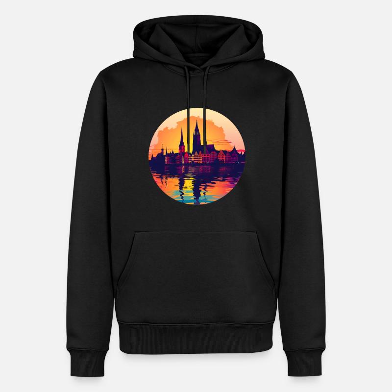 Zwickau Skyline - Männer Premium Bio Hoodie - Schwarz