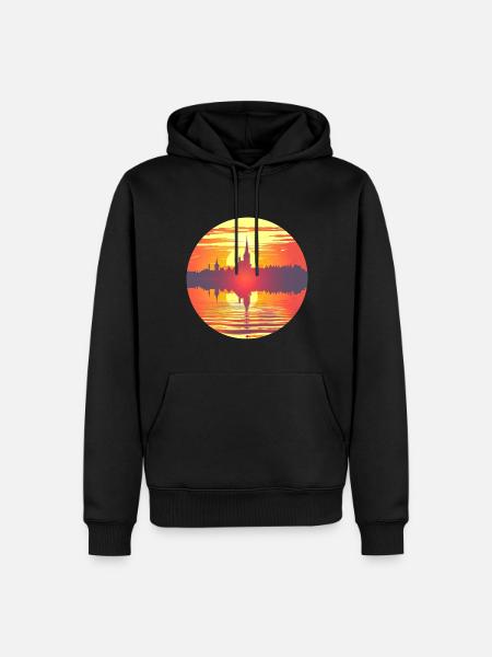 Flensburg Skyline - Men’s Premium Organic Hoodie - black