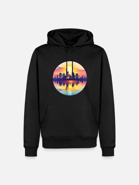 Frankfurt Skyline - Men’s Premium Organic Hoodie - black