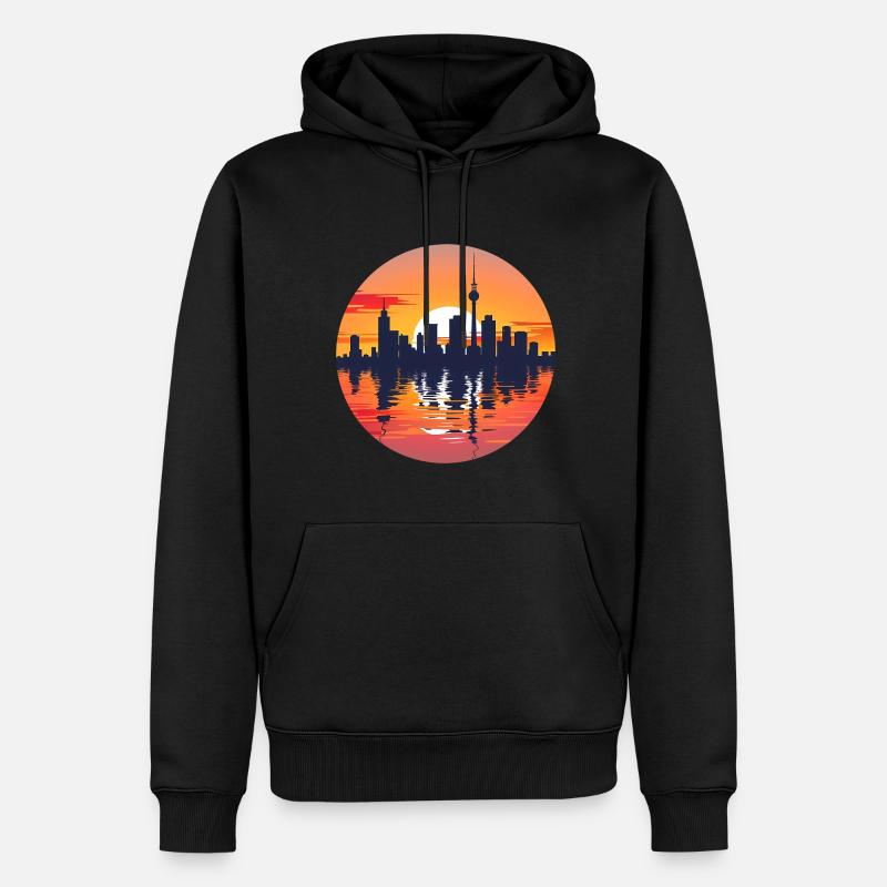 Gelsenkirche Skyline - Männer Premium Bio Hoodie - Schwarz